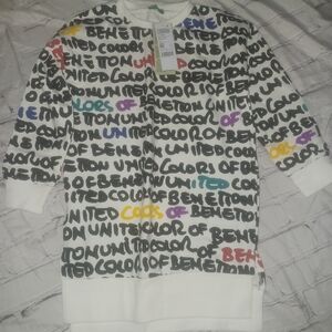 Colors of Benetton Graffiti logo shirt dress size 6-7